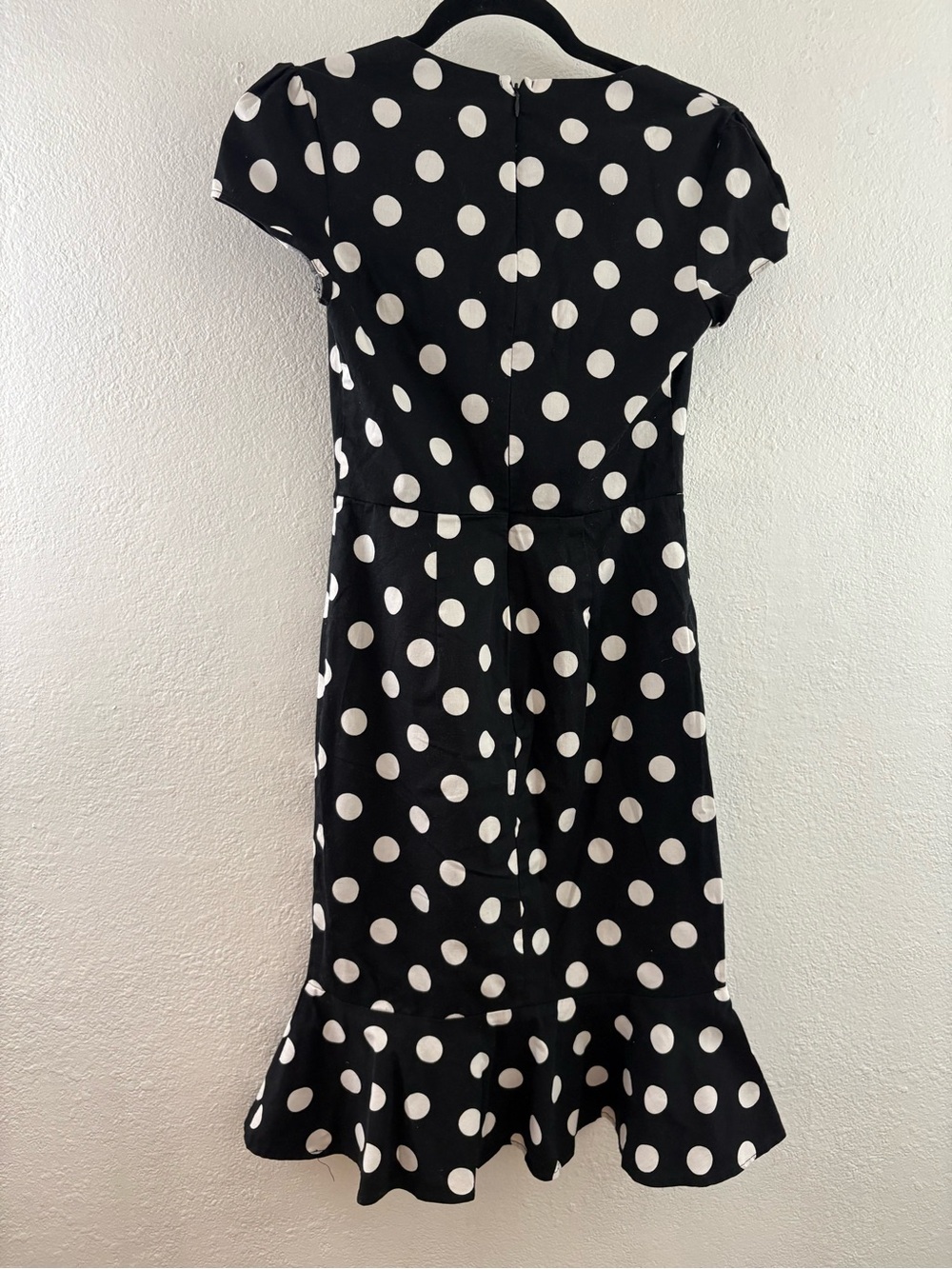 Belle Poque polka dot dress features a distinctive ruffled mermaid hem  size 2 - Picture 6 of 7